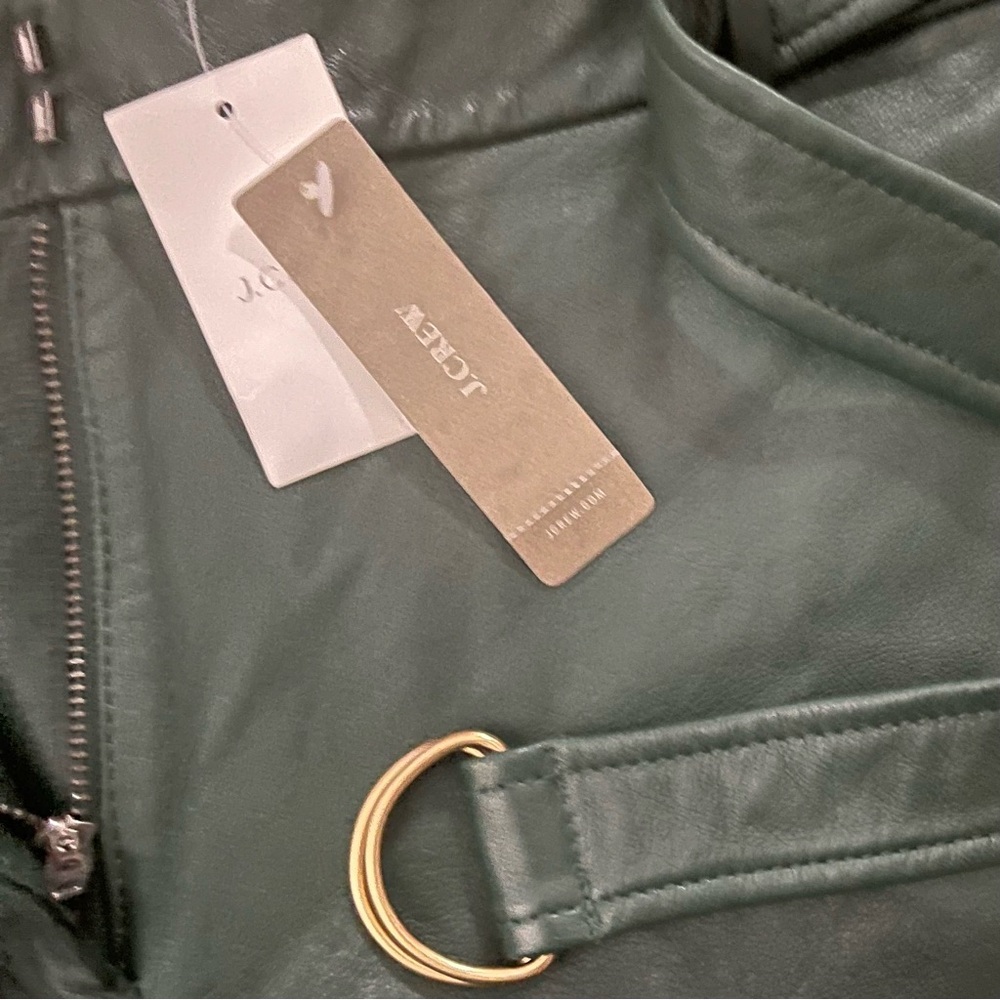 🦚 J. Crew Collection 100% Genuine Leather Hunter Green Pant - Picture 9 of 10